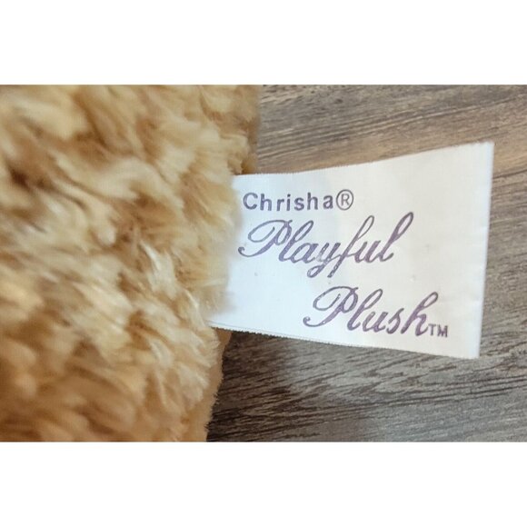 1988 Chrisha Playful Plush Brown Round Bunny Rabbit Stuffed Animal Toy 14" VTG - Picture 8 of 9